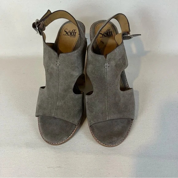 Sofft Women's Taupe‎ Suede Maben Sandals 11 - Picture 2 of 13